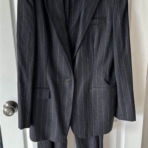 Black and White Suit with Tailored Fit and Notched Lapel